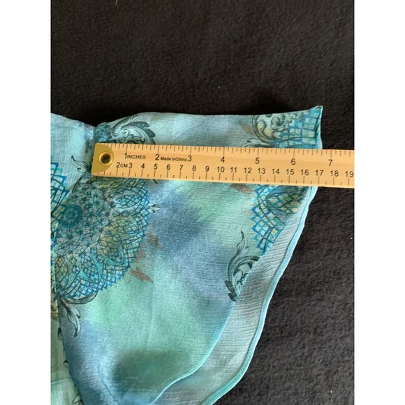 Christopher & Banks Womens Size Large Blue Patterned Polyester Blouse Beaded Det - Picture 11 of 14